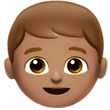 👦🏽 Junge: Mittlere Hautfarbe Emoji von Apple
