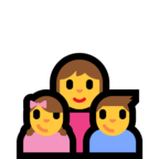 👩‍👧‍👦 Familie: Frau, Mädchen Und Junge Emoji von Microsoft