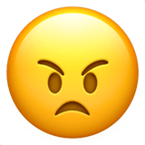 😠 Visage En Colère Emoji par Apple