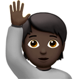 🙋🏿 Person Raising Hand: Dark Skin Tone, Emoji by Apple