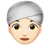 👳🏻‍♀️ Woman Wearing Turban: Light Skin Tone, Emoji by Apple