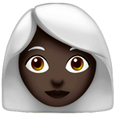 👩🏿‍🦳 Woman: Dark Skin Tone, White Hair, Emoji by Apple