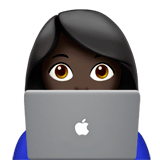 👩🏿‍💻 Woman Technologist: Dark Skin Tone, Emoji by Apple