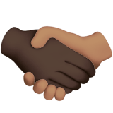 🫱🏿‍🫲🏽 Handshake: Dark Skin Tone, Medium Skin Tone, Emoji by Apple