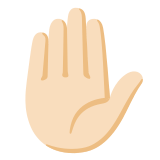 ✋🏻 Erhobene Hand: Helle Hautfarbe Emoji von Google
