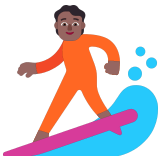 🏄🏾 Person Surfing: Medium-Dark Skin Tone, Emoji by Microsoft