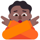 🙅🏾 Person Gesturing No: Medium-Dark Skin Tone, Emoji by Microsoft