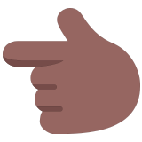 👈🏾 Nach Links Weisender Zeigefinger: Mitteldunkle Hautfarbe Emoji von Microsoft