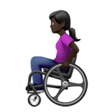 👩🏿‍🦽 Frau in Manuellem Rollstuhl: Dunkle Hautfarbe Emoji von Apple