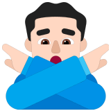 🙅🏻‍♂️ Man Gesturing No: Light Skin Tone, Emoji by Microsoft