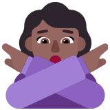 🙅🏾‍♀️ Woman Gesturing No: Medium-Dark Skin Tone, Emoji by Microsoft