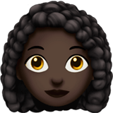 👩🏿‍🦱 Woman: Dark Skin Tone, Curly Hair, Emoji by Apple