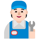 🧑🏻‍🔧 Mechanic: Light Skin Tone, Emoji by Microsoft