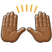 🙌🏾 Raising Hands: Medium-Dark Skin Tone, Emoji by Samsung