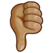 👎🏽 Daumen Runter: Mittlere Hautfarbe Emoji von Samsung