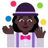 🤹🏿‍♀️ Woman Juggling: Dark Skin Tone, Emoji by Microsoft