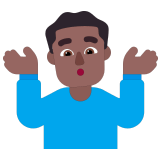 🤷🏾‍♂️ Homme Qui Hausse Les Épaules : Peau Mate Emoji par Microsoft