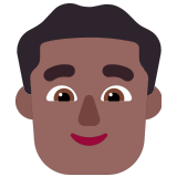 👨🏾 Mann: Mitteldunkle Hautfarbe Emoji von Microsoft