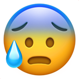 😰 Besorgtes Gesicht Mit Schweißtropfen Emoji von Apple