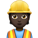 👷🏿 Bauarbeiter(in): Dunkle Hautfarbe Emoji von Apple