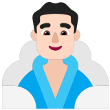 🧖🏻‍♂️ Man in Steamy Room: Light Skin Tone, Emoji by Microsoft