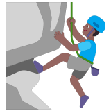 🧗🏾‍♂️ Man Climbing: Medium-Dark Skin Tone, Emoji by Microsoft