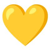 💛 Желтое Сердце, смайлик от Google