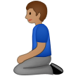 🧎🏽‍♂️ Man Kneeling: Medium Skin Tone, Emoji by Samsung