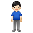 🧍🏻‍♂️ Stehender Mann: Helle Hautfarbe Emoji von Samsung