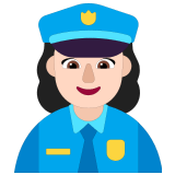 👮🏻‍♀️ Woman Police Officer: Light Skin Tone, Emoji by Microsoft