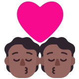 💏🏾 Kiss: Medium-Dark Skin Tone, Emoji by Microsoft