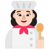 👩🏻‍🍳 Woman Cook: Light Skin Tone, Emoji by Microsoft