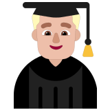 👨🏼‍🎓 Man Student: Medium-Light Skin Tone, Emoji by Microsoft