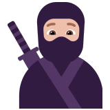 🥷🏼 Ninja : Peau Moyennement Claire Emoji par Microsoft