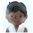 🧖🏿 Person in Dampfsauna: Dunkle Hautfarbe Emoji von Samsung
