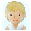 🧖🏼 Person in Steamy Room: Medium-Light Skin Tone, Emoji by Samsung