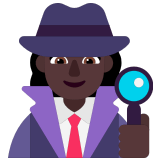 🕵🏿‍♀️ Woman Detective: Dark Skin Tone, Emoji by Microsoft