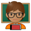 🧑🏽‍🏫 Lehrer(in): Mittlere Hautfarbe Emoji von Samsung