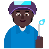 🧑🏿‍🏭 Fabrikarbeiter(in): Dunkle Hautfarbe Emoji von Microsoft