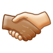 🫱🏽‍🫲🏻 Handshake: Medium Skin Tone, Light Skin Tone, Emoji by Samsung