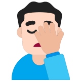 🤦🏻‍♂️ Homme Avec La Paume Sur Le Visage : Peau Claire Emoji par Microsoft