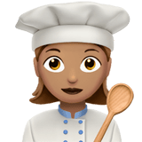 👩🏽‍🍳 Woman Cook: Medium Skin Tone, Emoji by Apple
