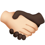 🫱🏻‍🫲🏿 Handshake: Light Skin Tone, Dark Skin Tone, Emoji by Apple