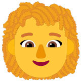 👩‍🦱 Femme : Cheveux Bouclés Emoji par Microsoft