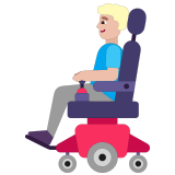 👨🏼‍🦼 Mann in Elektrischem Rollstuhl: Mittelhelle Hautfarbe Emoji von Microsoft