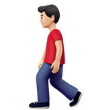 🚶🏻‍♂️ Man Walking: Light Skin Tone, Emoji by Apple