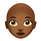 👩🏾‍🦲 Woman: Medium-Dark Skin Tone, Bald, Emoji by Apple