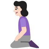 🧎🏻‍♀️ Woman Kneeling: Light Skin Tone, Emoji by Microsoft