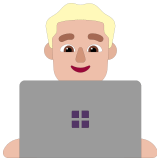 👨🏼‍💻 Man Technologist: Medium-Light Skin Tone, Emoji by Microsoft