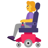👩‍🦼 Frau in Elektrischem Rollstuhl Emoji von Microsoft